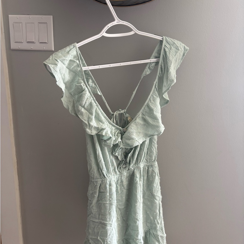 Mint Green Ruffled romper - Picture 3 of 8